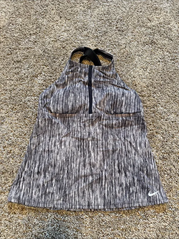 Nike Women’s Black & Gray Heather Tankini Top with Black Swim Skort - Image 2