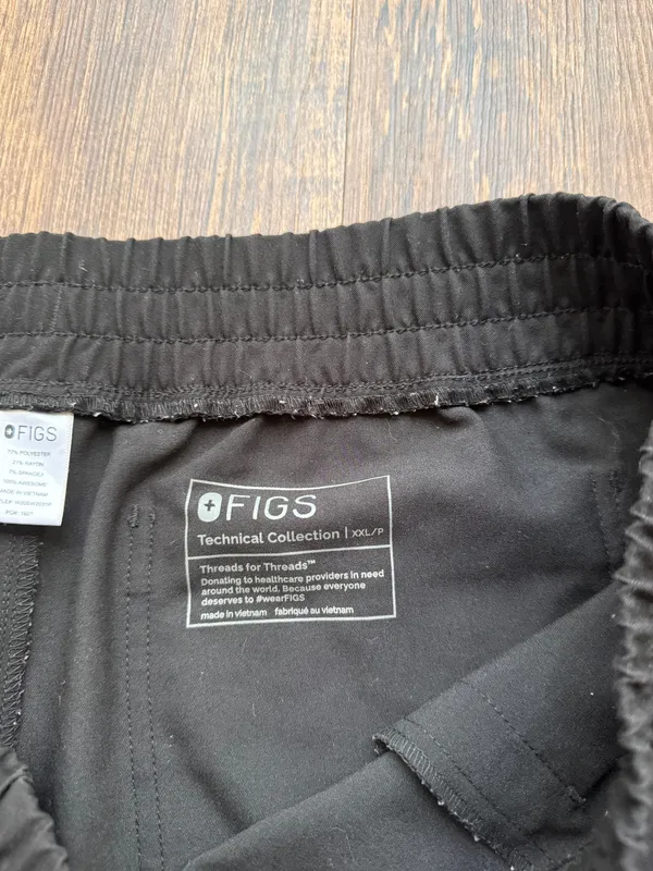 FIGS Women’s Black Yola Skinny Scrub Pants Nurse Hospital - Size XXL Petite - Image 3