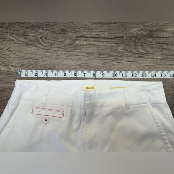 Anthropologie‎ Maeve Ivory White Cropped Pants size 6P NWT - Image 6