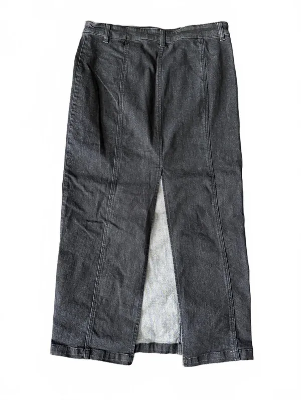 Belle Vere Denim Jean Skirt Medium Black Midi Maxi Casual Streetwear City Chic - Image 2
