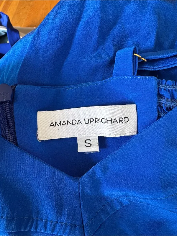 Amanda Uprichard-Revolve-Mimosa Royal Irrgdescant Blue Silk Mini Dress - Image 5