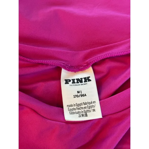 Victoria's Secret PINK Long Sleeve Thermal Top Fuchsia Pink Crew Neck Medium - Image 3