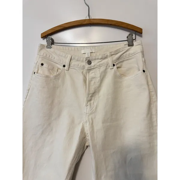 H&M Women's Straight Jeans US 10 Off White Denim‎ Classic Casual - Image 5