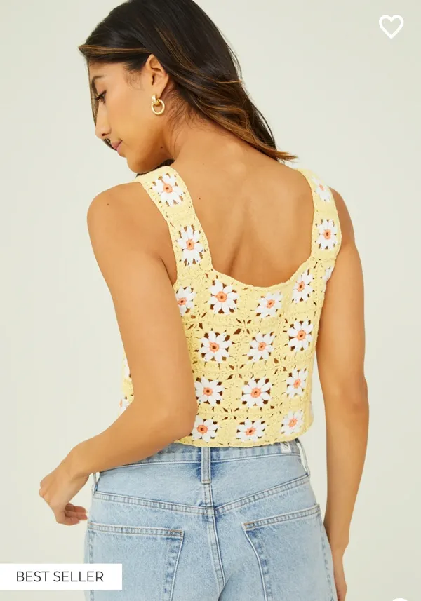 Altar'd State TAN COLORED Knit Sunflower Top - Image 2