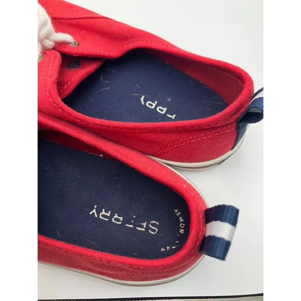 Sperry Crest Vibe Sneakers Womens 8 Red Canvas Low‎ Top STS84827 - Image 8