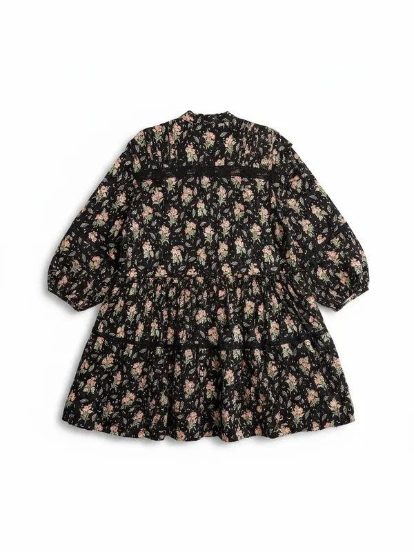Anthropologie Pilcro Swing Mini Dress Womens Large Black Floral NWT Lace - Image 6