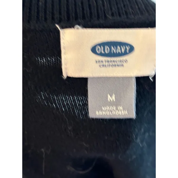 Old Navy Womens Black Varsity Stripe Button‎ Front Cardigan Sweater Size M - Image 4