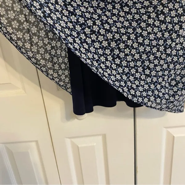 Lauren Ralph Lauren Mini Dress 14‎ Navy Blue Floral Cottagecore Preppy Feminine - Image 6