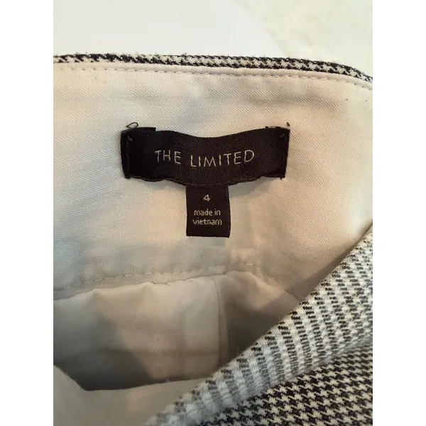 The Limited Grey Plaid Houndstooth‎ Pencil Skirt Side Zip Lined Career Wear 4 - Image 4
