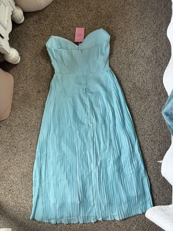 Almond Muse Strapless Dress Blue Size L - Image 2