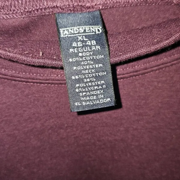 Lands' End Plum Purple Longsleeve cowlneck Shirt. Size XL - Image 5