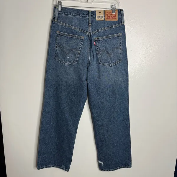 NWT Levi's Ribcage Straight‎ Ankle Jean Super HighRise Distressed Blue 29 x 27 - Image 7
