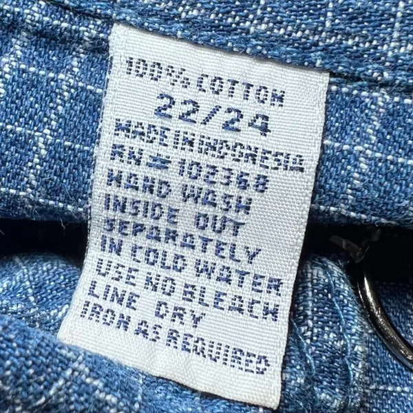Vintage Womens Size 22/24W Denim Blue Plaid Zipper Front Shirt‎ Jacket 90s Boho - Image 5