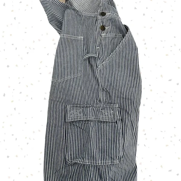 Duluth Trading Overall Shorts Railroad Engineer Striped 100% Cotton Workwear M - Image 6