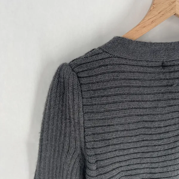 Anthropologie Laurete Lane Womens Size M Alpaca Blend Gray 3/4 Sleeve Crop Cardigan‎ Sweater - Image 10