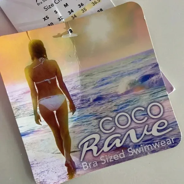 NWT Coco‎ Rave 32 B/C halter push-up bikini top bright ruched - Image 12