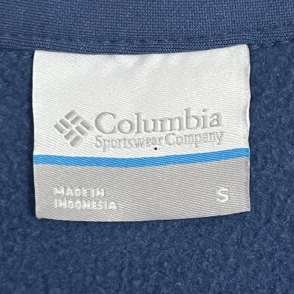 Columbia Women's Fleece Quarter‎ Zip Sweatshirt Size Small Blue Long Sleeve - Image 5