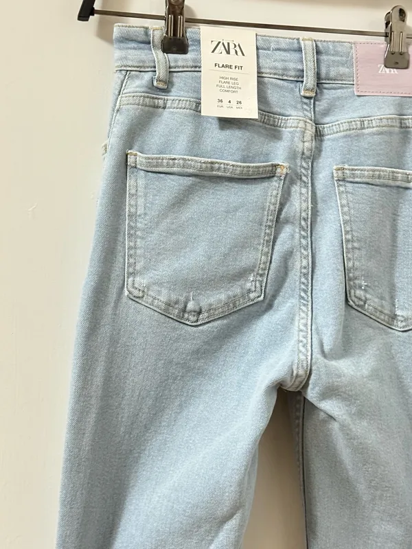 Zara Light Blue High-Rise Wide Leg Jeans NWT - Image 6