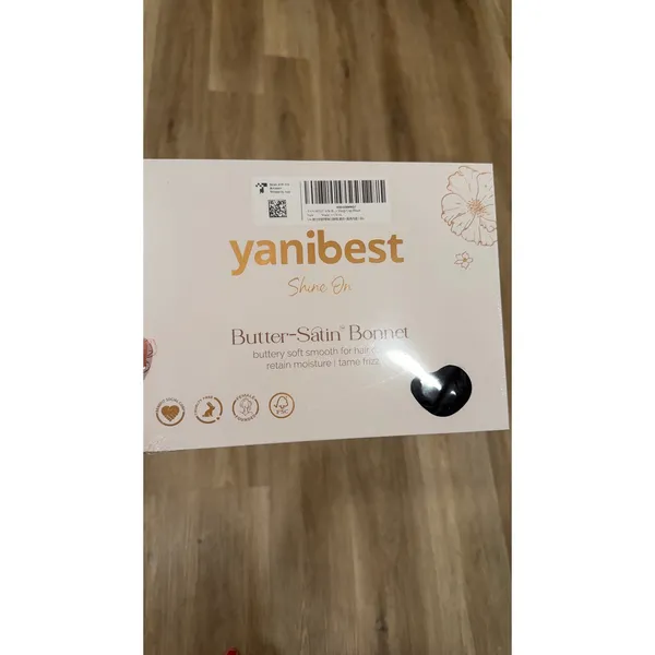 Yanibest Butter-Satin Bonnet Black Silk Sleep Cap Hair Care Frizz Control NEW - Image 2