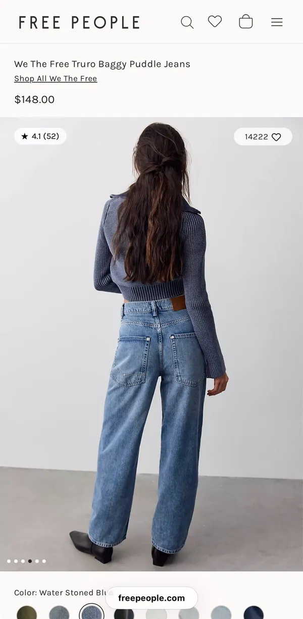 Free People We The Free Truro Baggy Puddle Jeans - Image 2