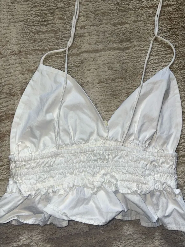 White crop Ruffle top  - Image 2