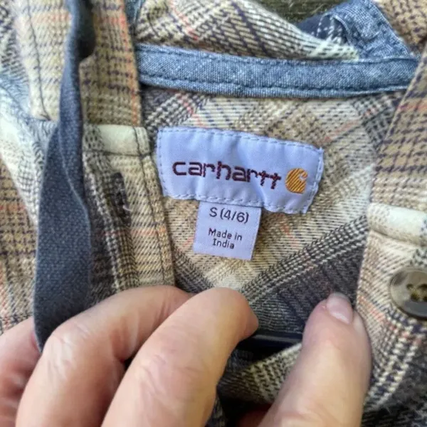 Carhartt size S. (4/6) flannel button up hoodie. - Image 6
