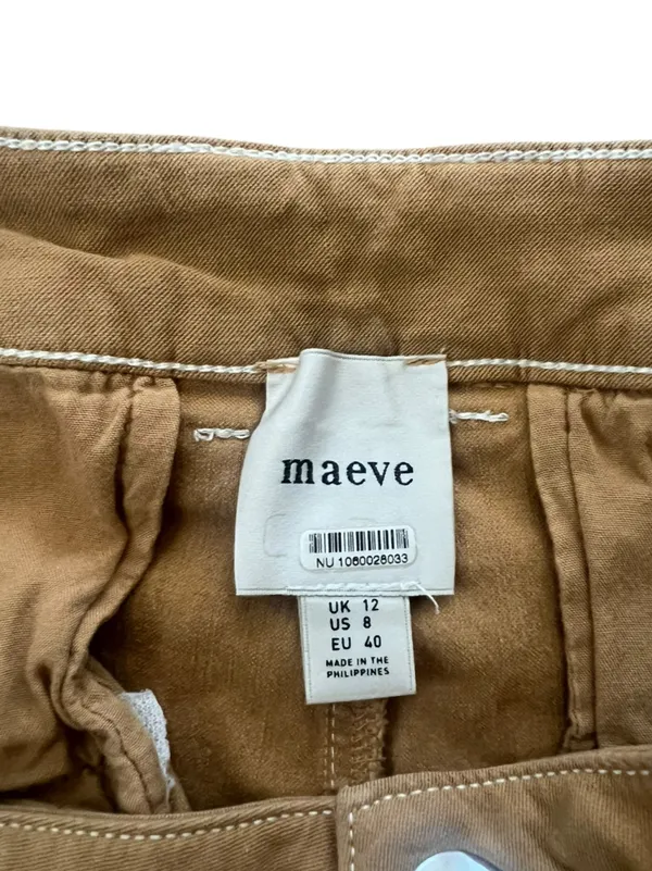 Anthropologie Maeve Women’s Contrast Stitch High Rise Wide Leg Pants Size 8 - Image 4
