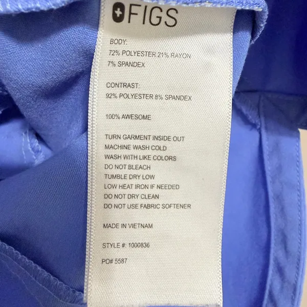 FIGS Montex Scrub Top Women's Size Small in Ceil Blue Mock Neck Pockets Oversize - Image 5