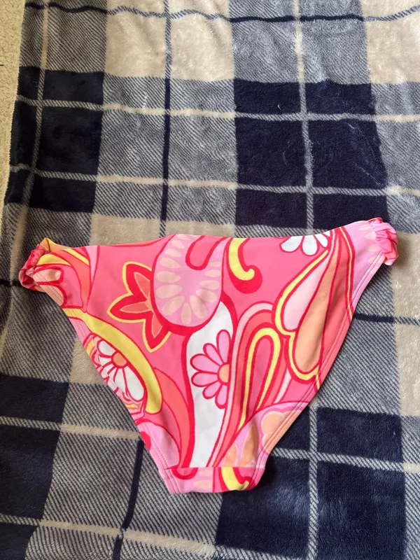 aerie Pink Floral-Print Padded Bikini Top 34B y M - Image 10