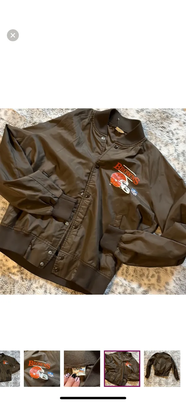 National Football League Vintage 80s Cleveland Browns Football lightweight sports jacket. - Image 3