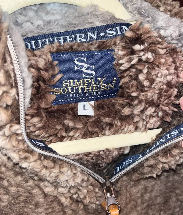 Simply Southern Women's Brown Sherpa 1/4 Zip Jacket - Image 4