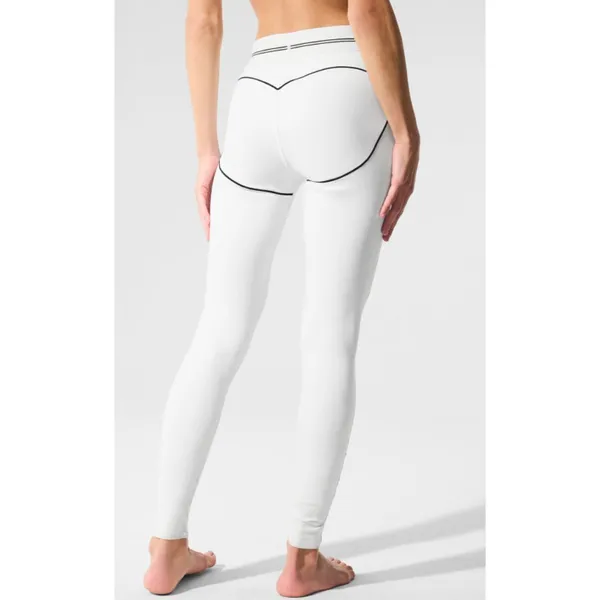 Alo Airbrush High-Waist Heart Throb Leggings White Black Hi-Rise Waisted Tights - Image 2