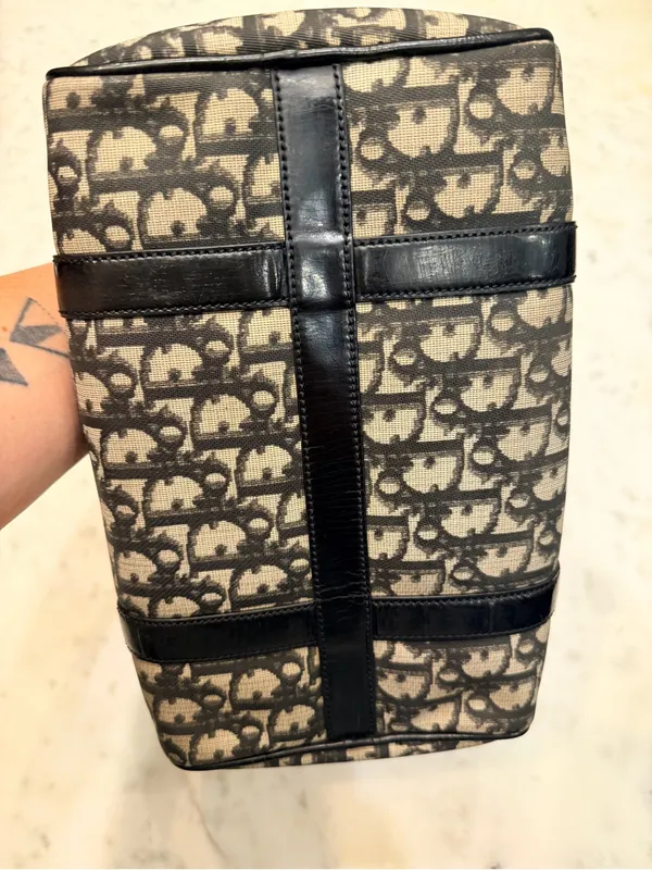 Vintage Christian Dior Oblique Trotter Bowler Bag – Black Canvas BO C 0061 - Image 5