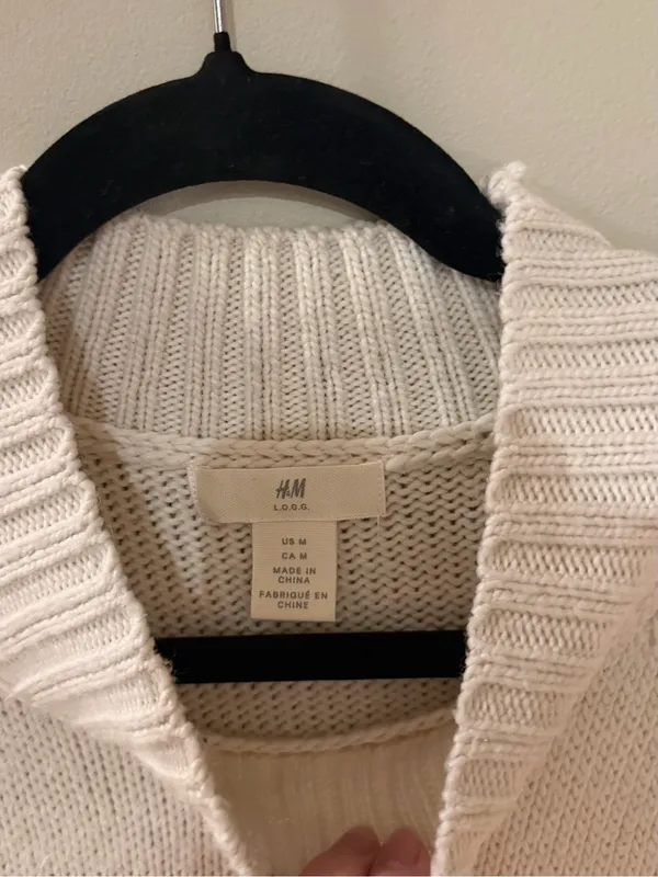 H&M Cream Knit Sweater Dress - Image 3