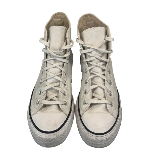 Converse Chuck Taylor All Star Lift Platform Canvas‎ White High Top Sneakers 9W - Image 10
