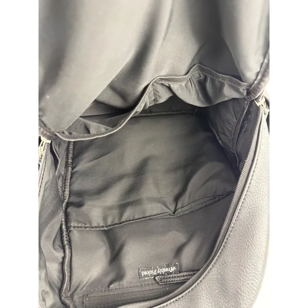 Freshly Picked Classic Diaper Bag Backpack Black Vegan Leather Padded Straps - Image 5