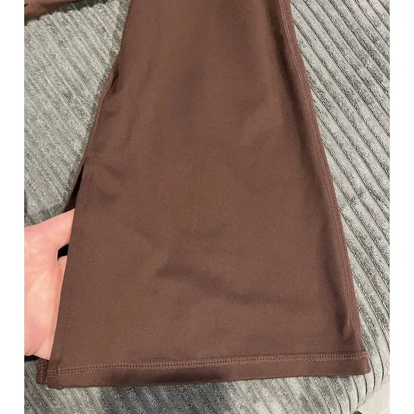 Wilo Size S Stretch Flare Leg Leggings Brown Casual Pull On Pants - Image 4