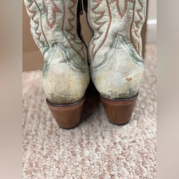 Corral Turquoise and Brown Western Boots Size 7M - Image 9