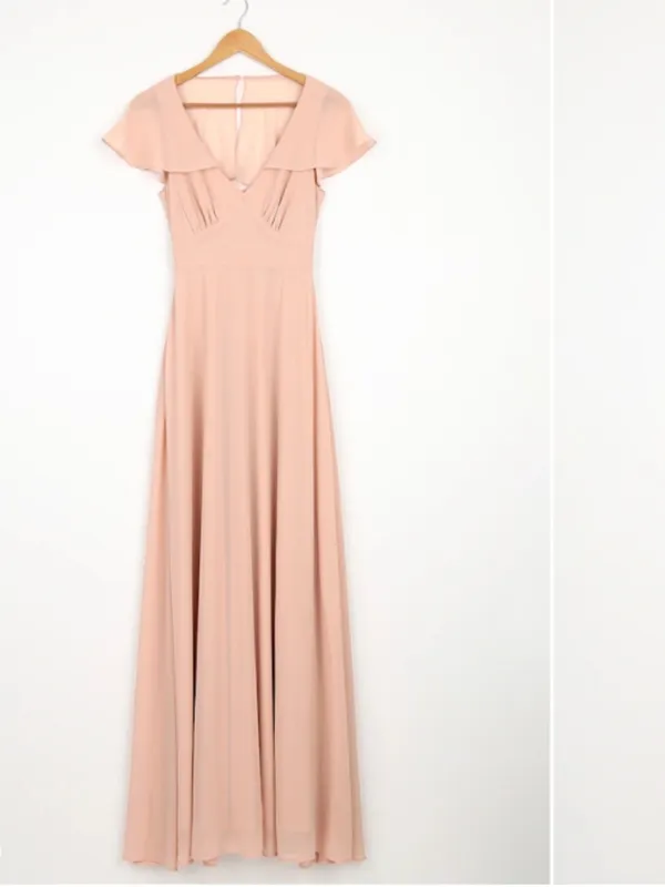LULU's Chic Bridesmaid Prom Wedding Flowy Romantic Elegant Sexy Maxi Dress - Image 4