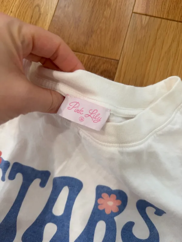 Pink Lily Stars & Stripes White Graphic Tee - Image 3