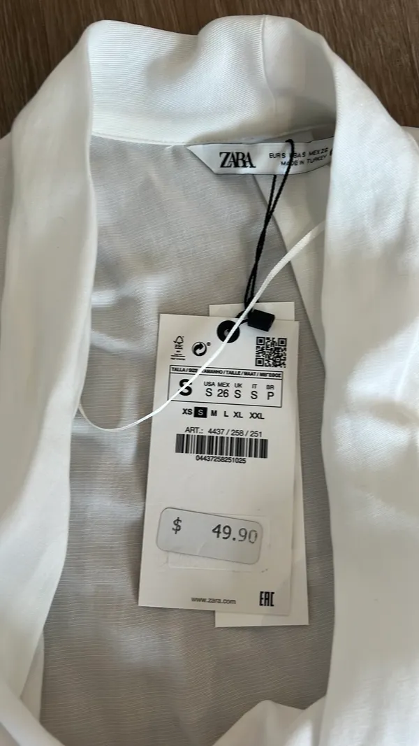 ZARA White Linen Blouse - Image 3