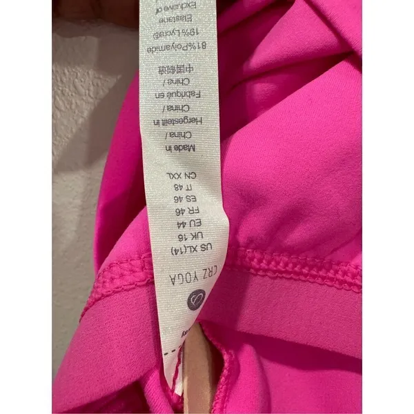 CRZ YOGA Butterluxe Racerback High Neck Longline‎ Sports Bras pink size xl - Image 6