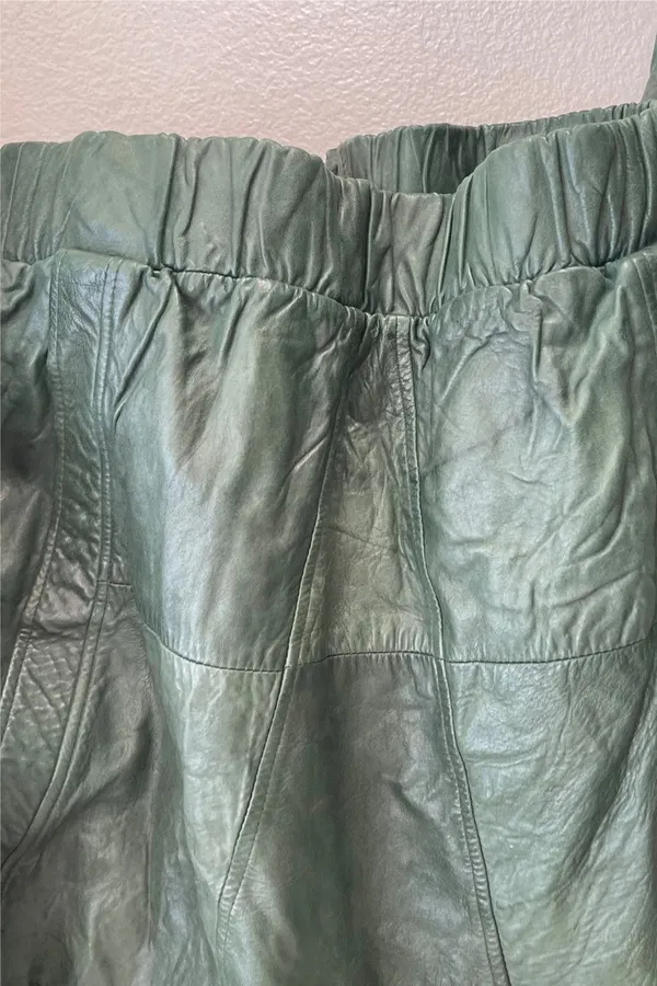 vintage dark green leather bomber jacket Full Zip Women’s Sz XL Made in Mexico - Image 12