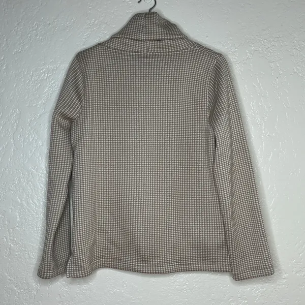 J. Crew Funnelneck Pullover Minimalist Quiet Luxury Women Cream‎ Medium - Image 4