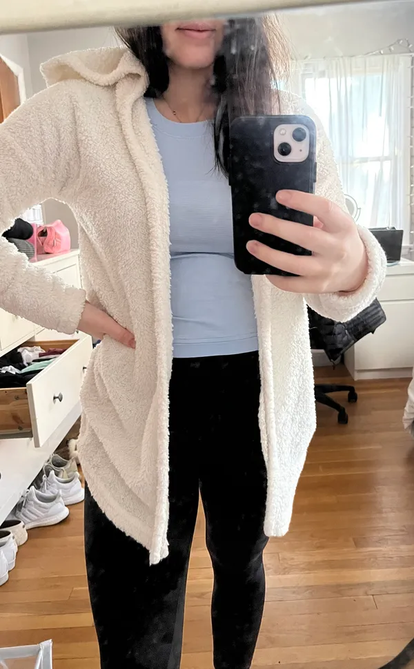 White Fuzzy Cardigan - Image 2