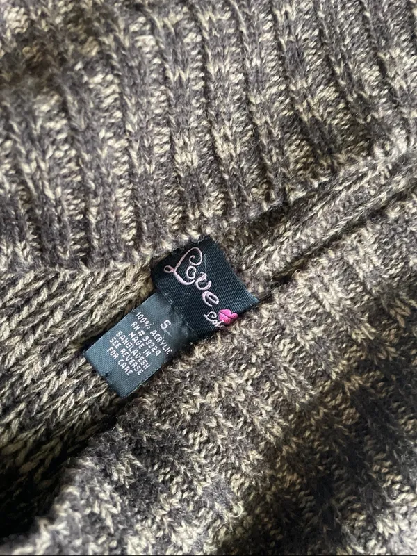 Love Culture Brown Marled Cable-Knit Short-Sleeve Sweater - Image 2