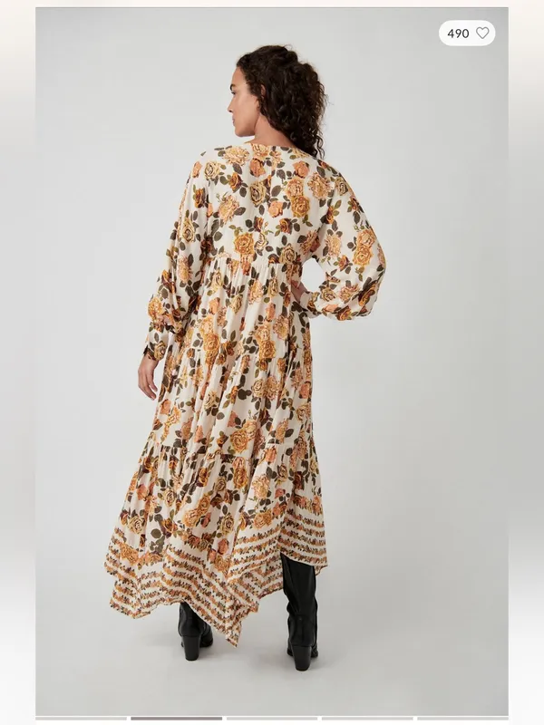 NWT free people rows of roses maxi dress - Image 2