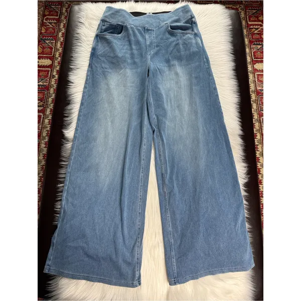 Halara Flex Blue High Waisted Baggy Wide Leg Jeans NWT L Reg - Image 2