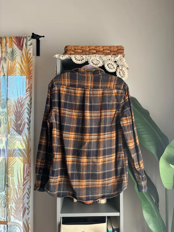 Grayers Heritage Men’s Large Flannel Shirt Button Up Long Sleeve Orange - Image 3