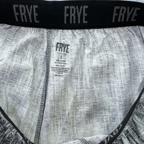 FRYE‎ Premium Sleepwear Mens Large Flannel Print Notched Set Gray Cotton Blend - Image 6